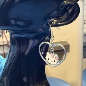 Hello Kitty hanging heart earrings